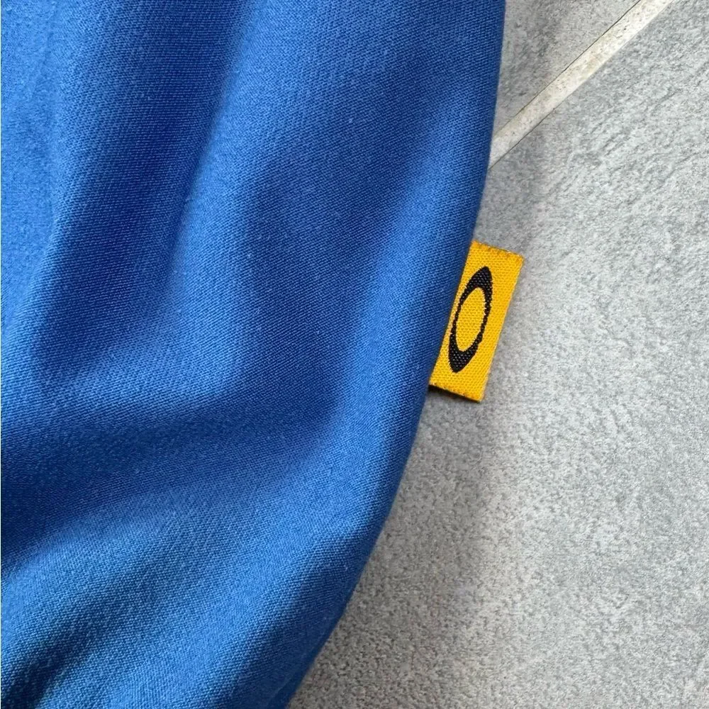 Vintage Oakley Software Cycling Jersey Vest Blue Mens L 1/2 Zip Y2K Biking